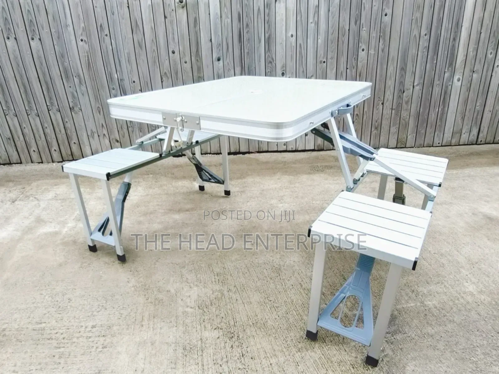 Foldable Picnic Table Portable Silvery