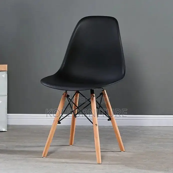 Dining Chaisr; Eames Plastic Dining Chair With Wooden Legs