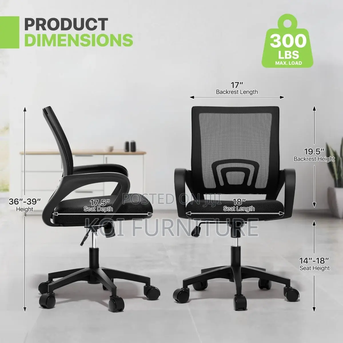 Office Cjhairs; Mesh Clerical With Fabric Mid Backrest