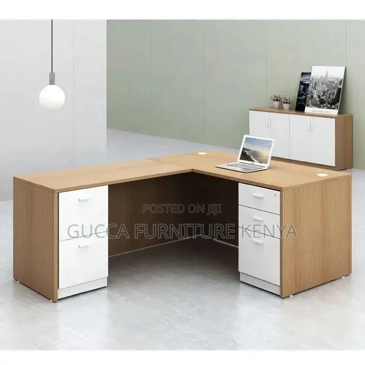 140cm Curved Brown Study Writing Desk