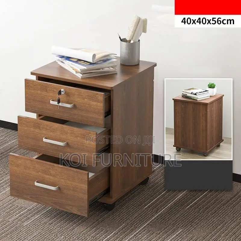 Office Cabinet; Three Drawered Pedestal Executive Home Office Cabinet