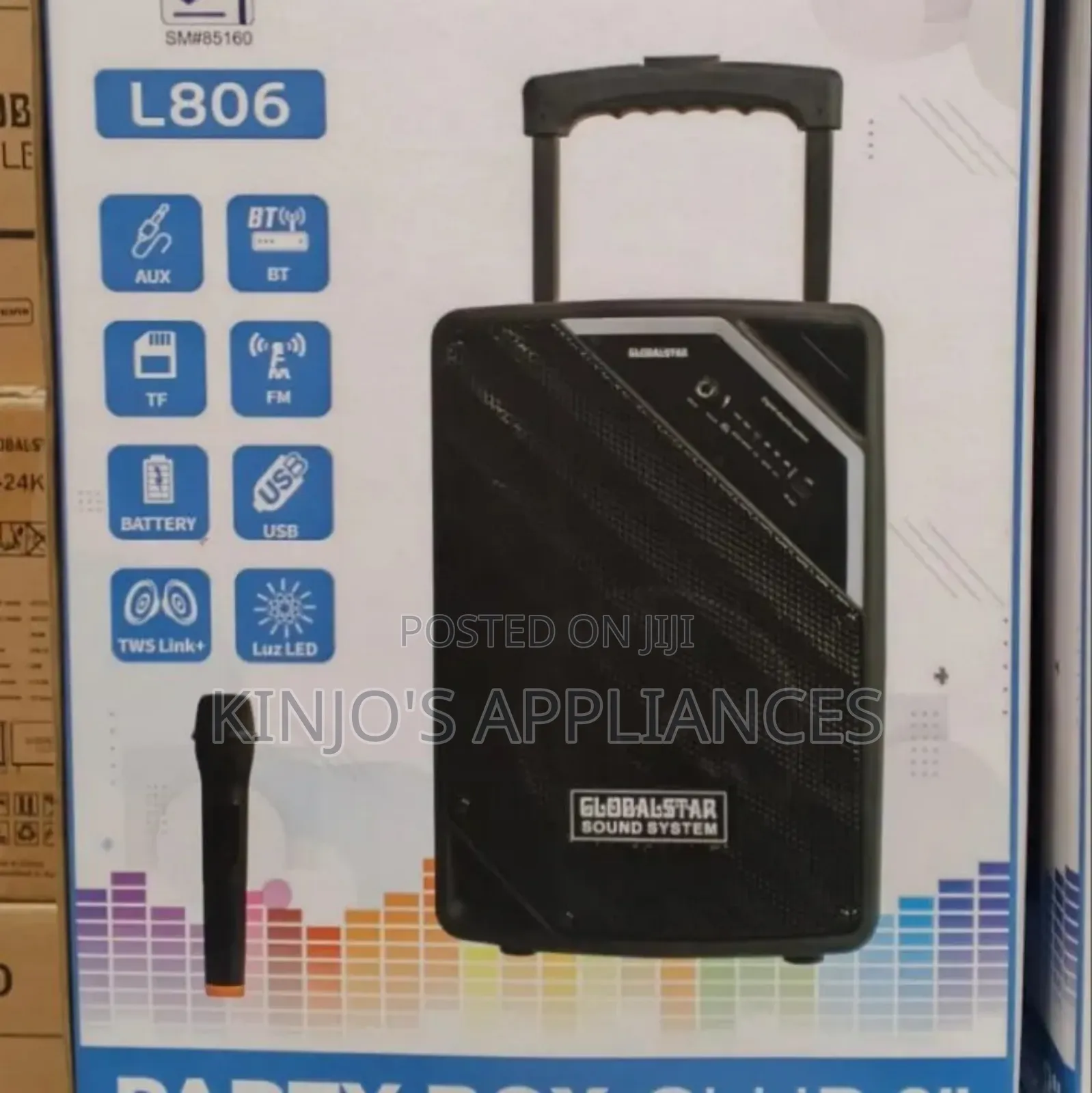 Globalstar Portable Club 8 Inches Trolley Portable Speaker