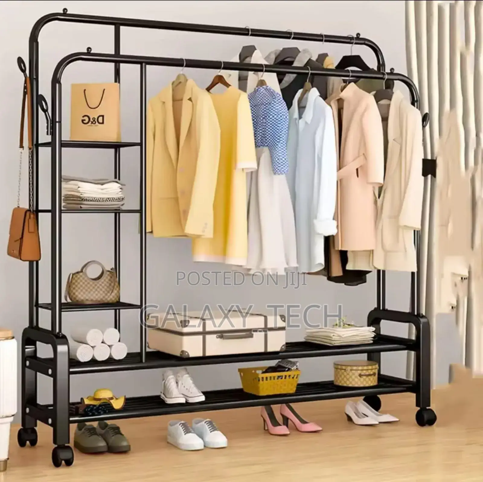 Standing Clothes Hanger//Double Layer Garment Rack