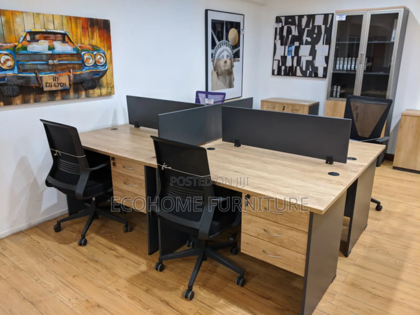 4-Way Office Workstation – 4-Person Modular Desk in Nairobi