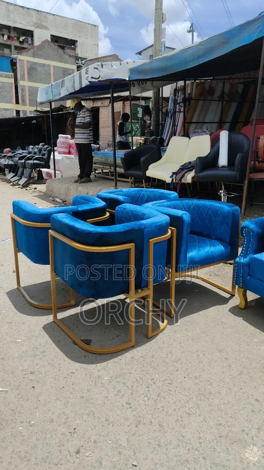 Blue Manicure Seats/ Modern Salon Seat