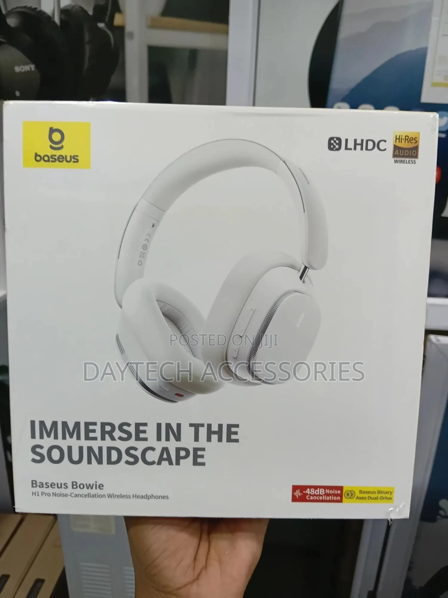 Baseus Bluetooth Wireless Headphones H1 Pro 80 Hours Playtime - White