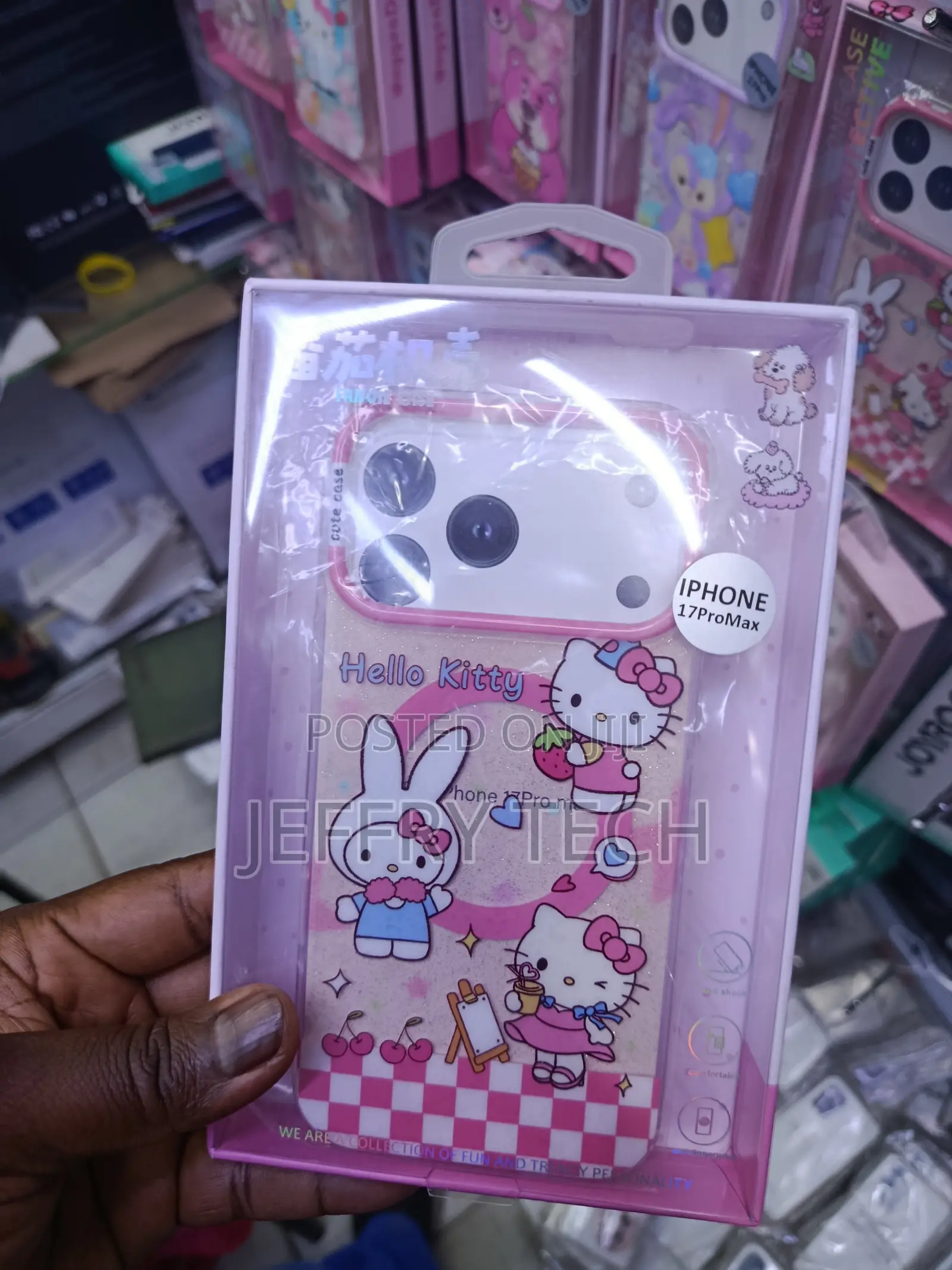 Kilas Hello Kitty Cartoon Glitter Magsafe iPhone 17 Pro Max Case -Pink