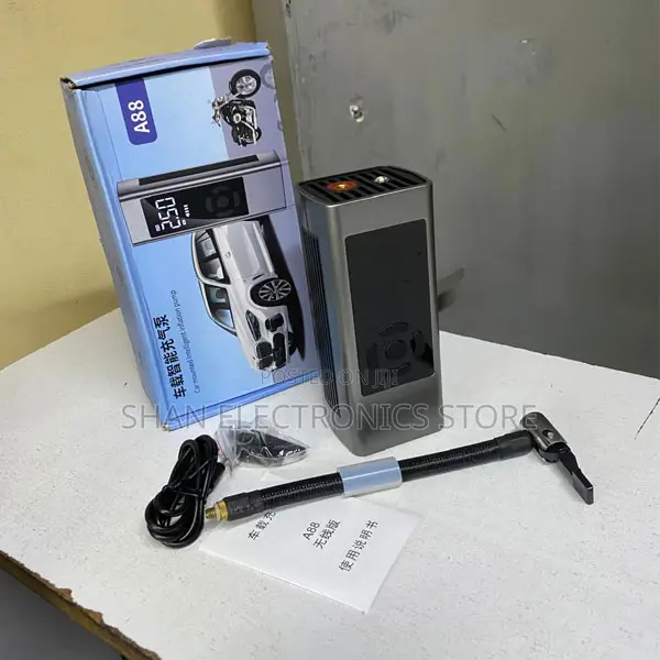 : A88 Digital Air Pump Tyre Inflator With Led Light Portable