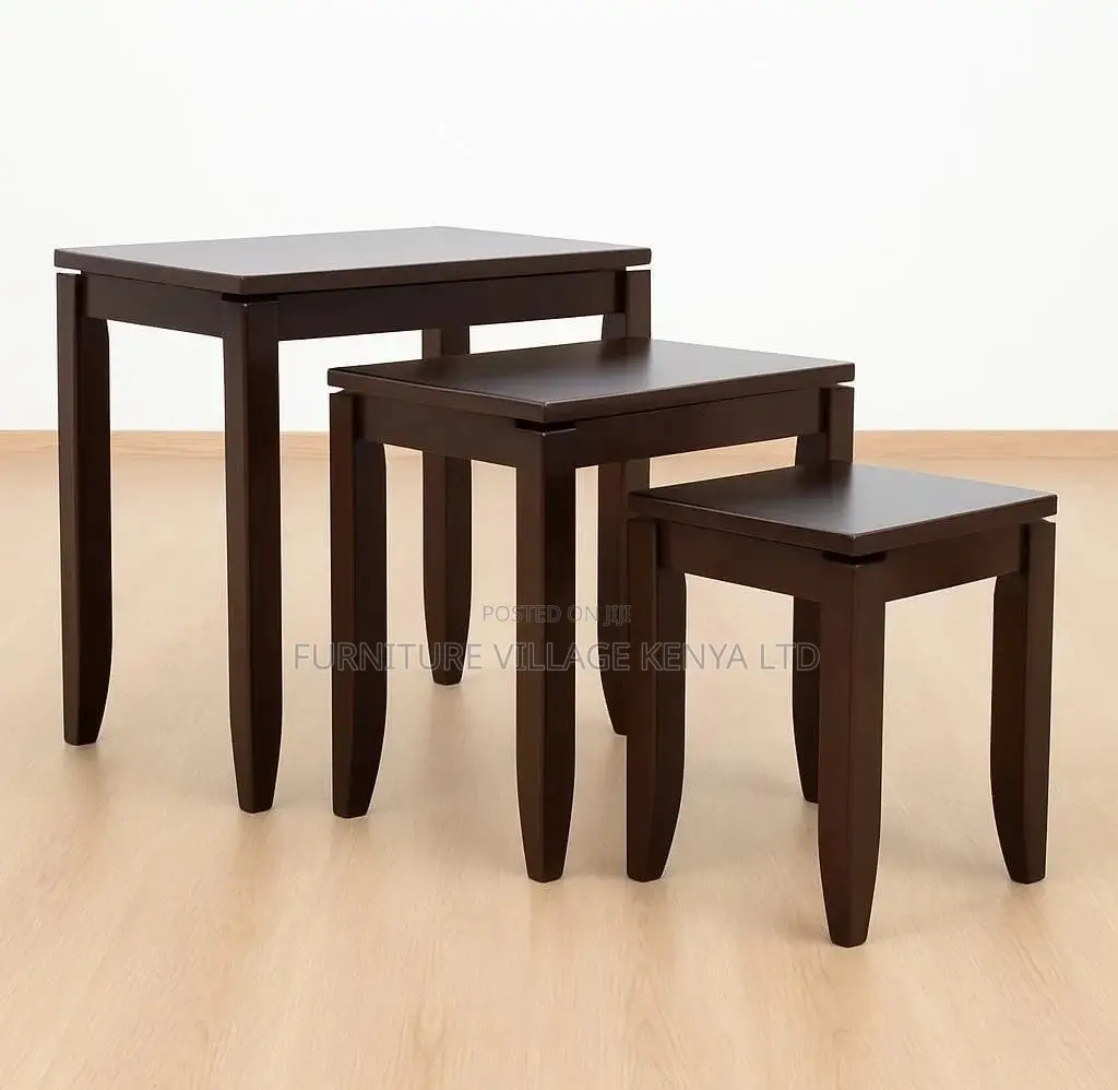 Dining Table; Mahogany Set of 3 Nested Dining Table