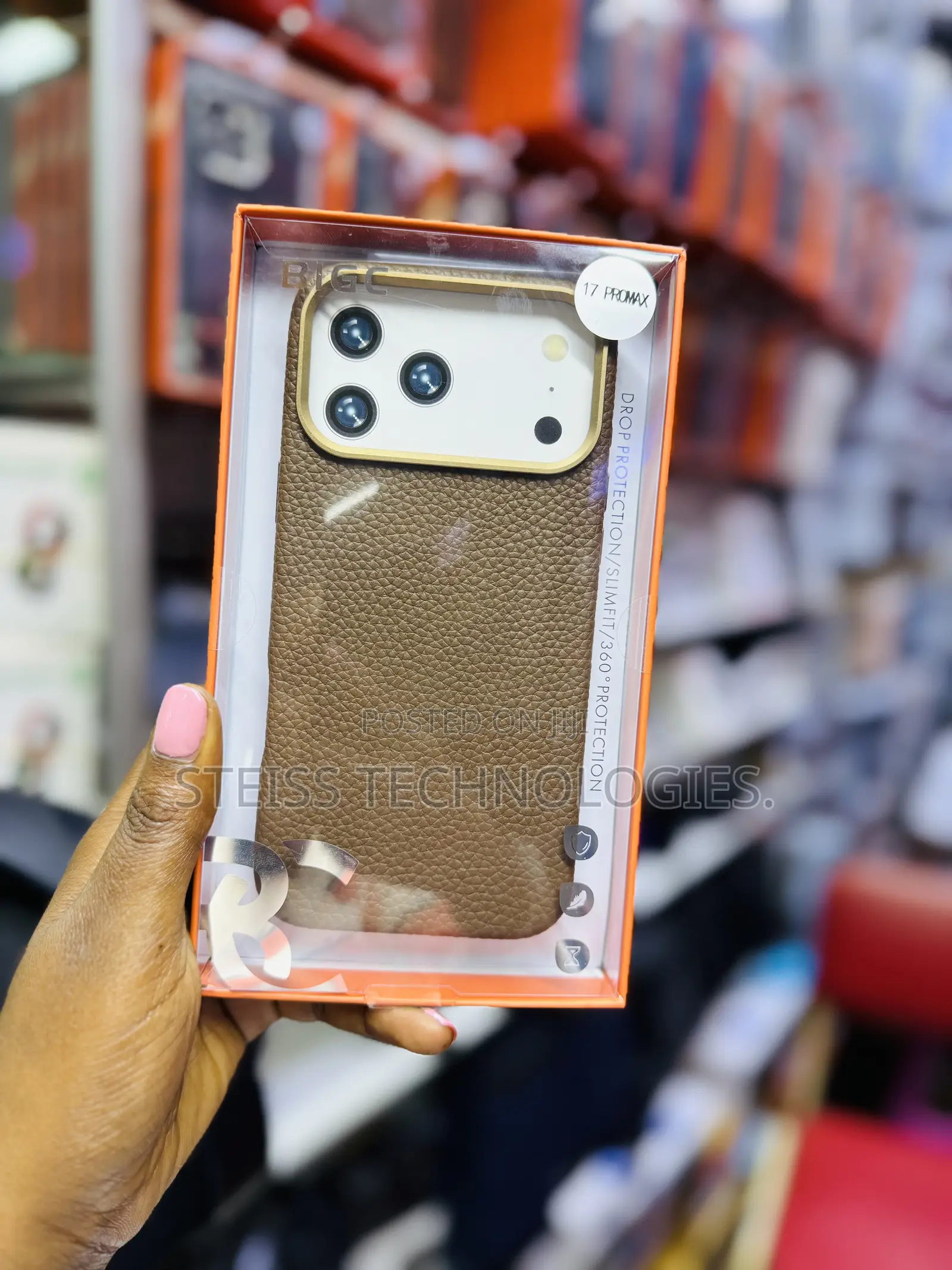 Brown Leather iPhone 17pro Max Cases