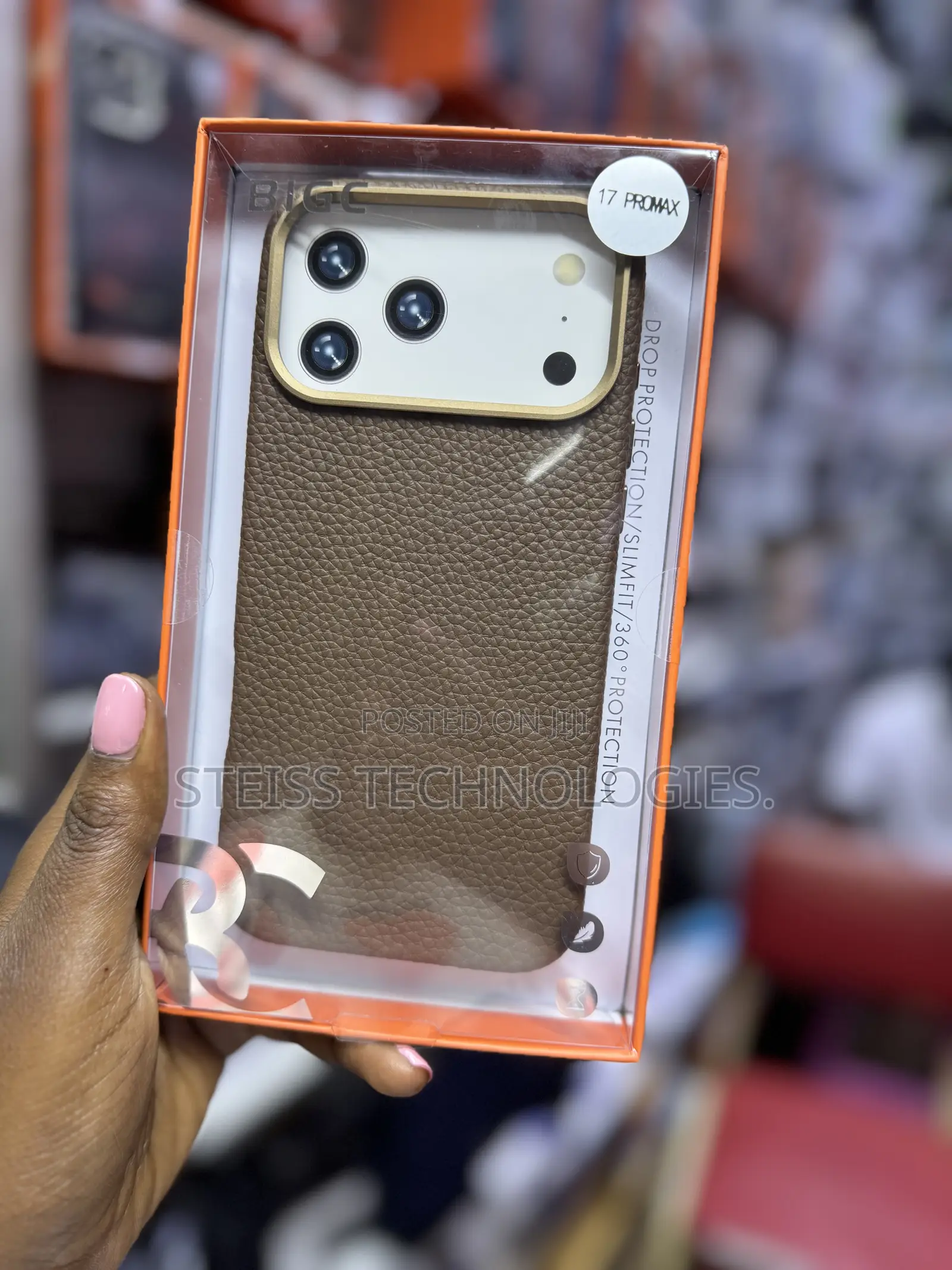 Brown Leather iPhone 17pro Max Cases