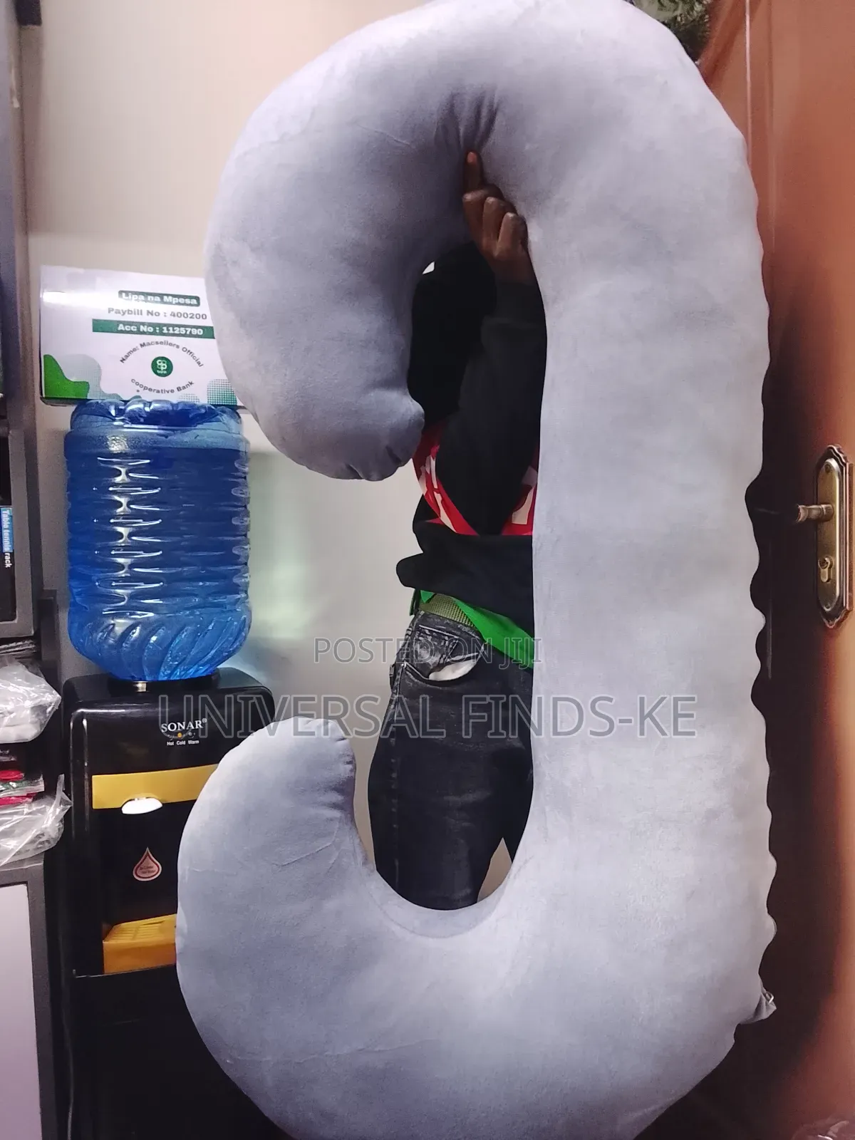 A Gray Pregnancy Pillow Velevet