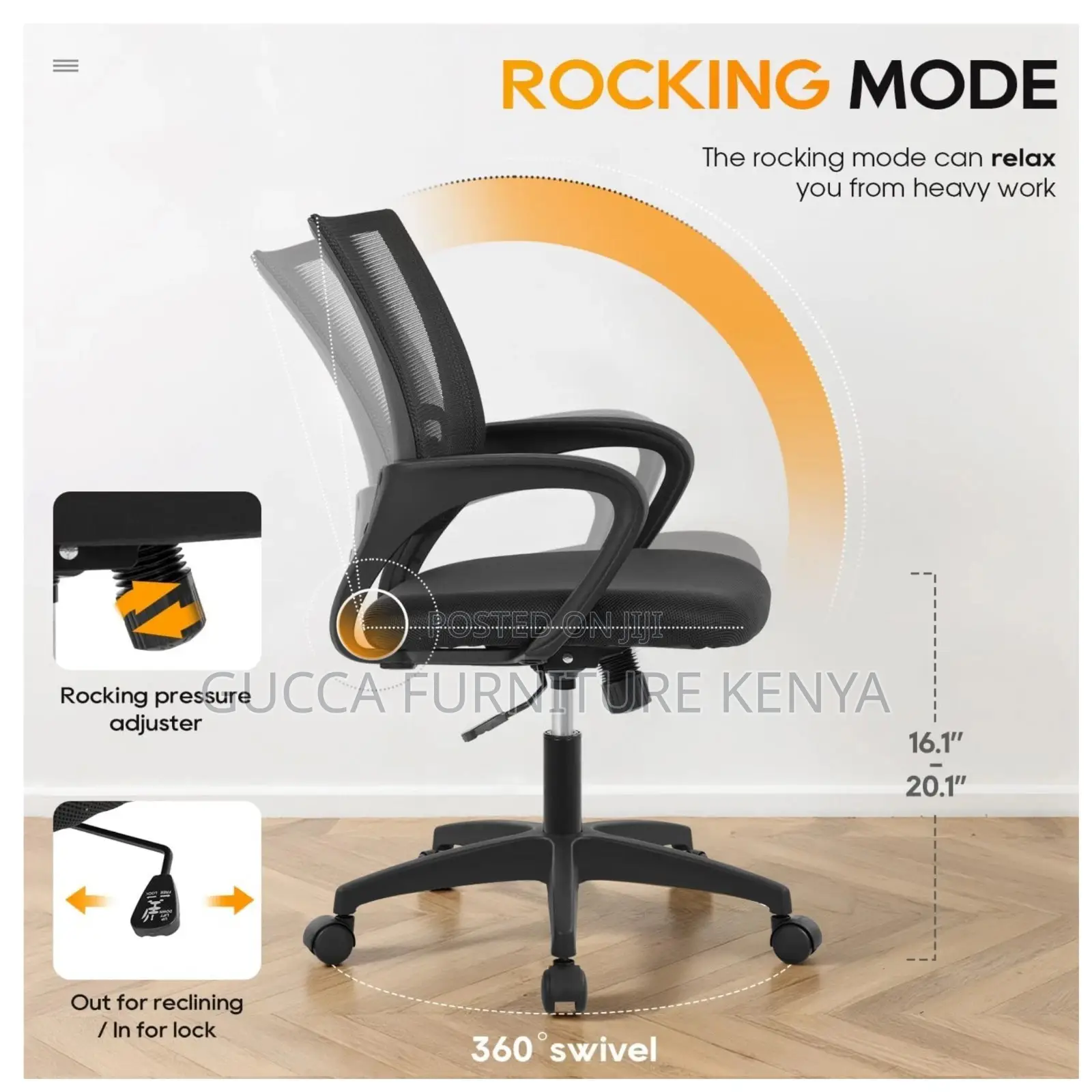 Mid Height Mesh Clerical Task Office Chair