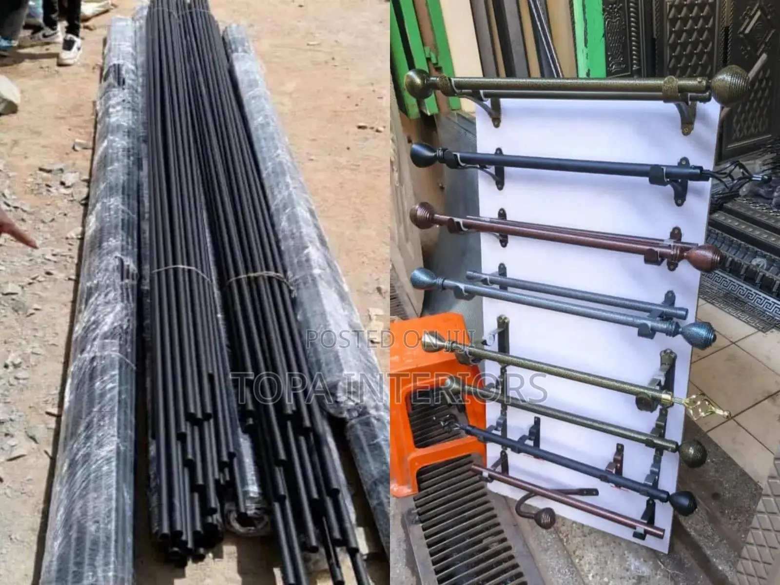 Strong Scratch Resistant Powder Coated Jua Kali Curtain Rods