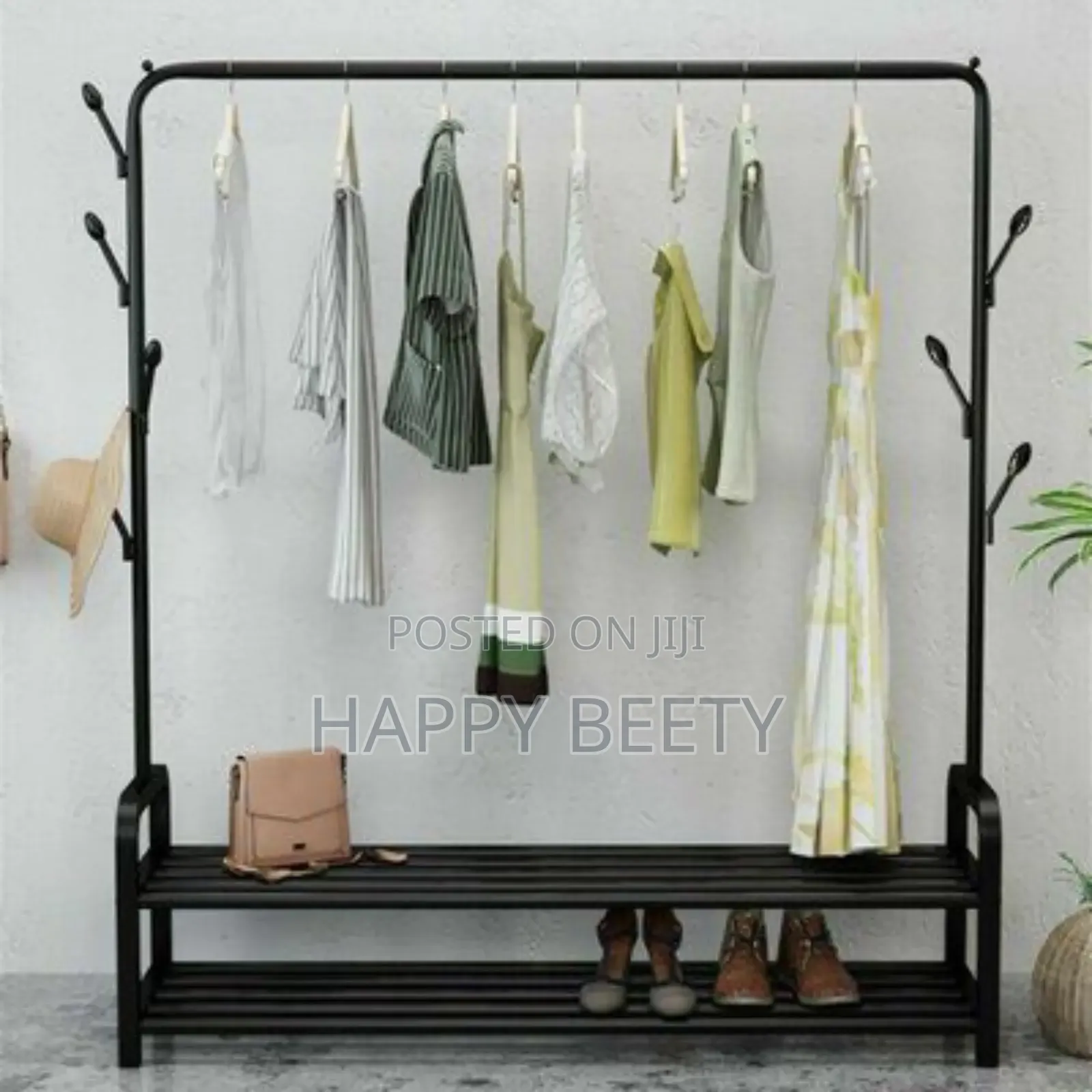 Fancy Hone Garment Rack With Lower Storage Rack