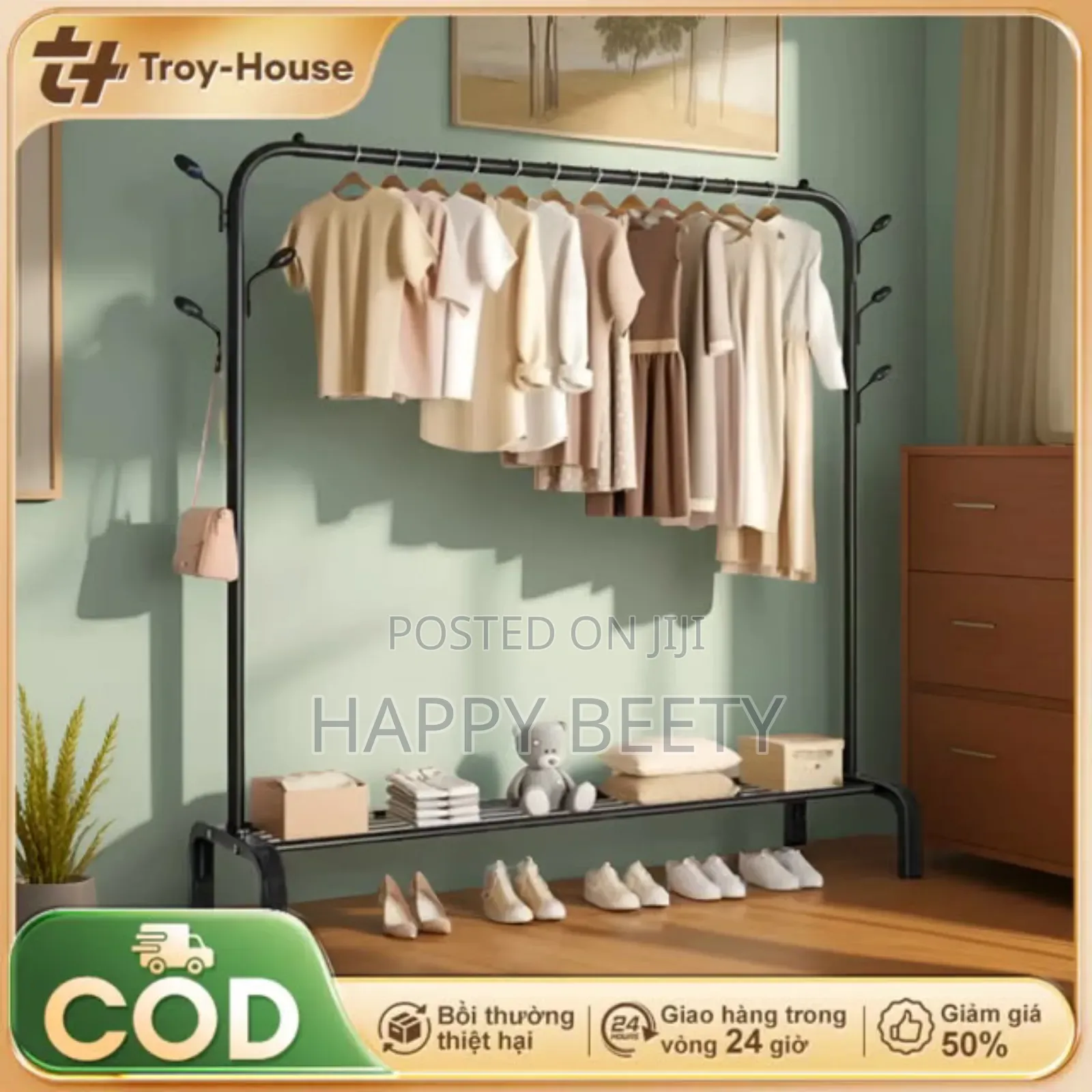 Floor Standing Rack With Movable Wheels