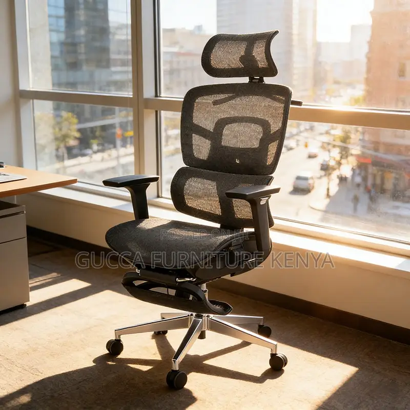 Full Mesh Orthopedic Reclining Seat With Footrest