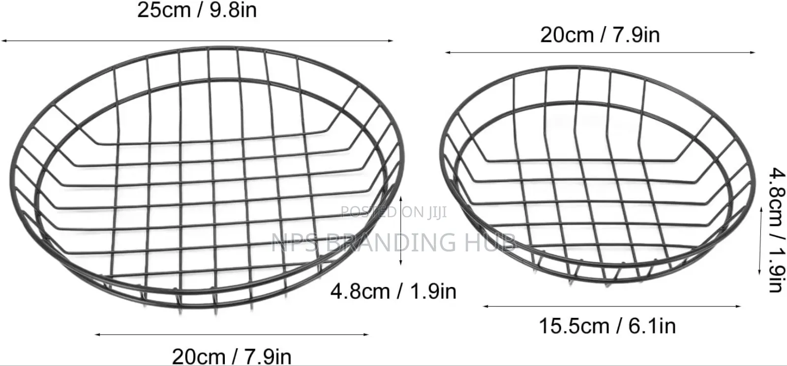 Fries Basket,French Fries Strainer/Holder for Serving (Round 20cm) HBC