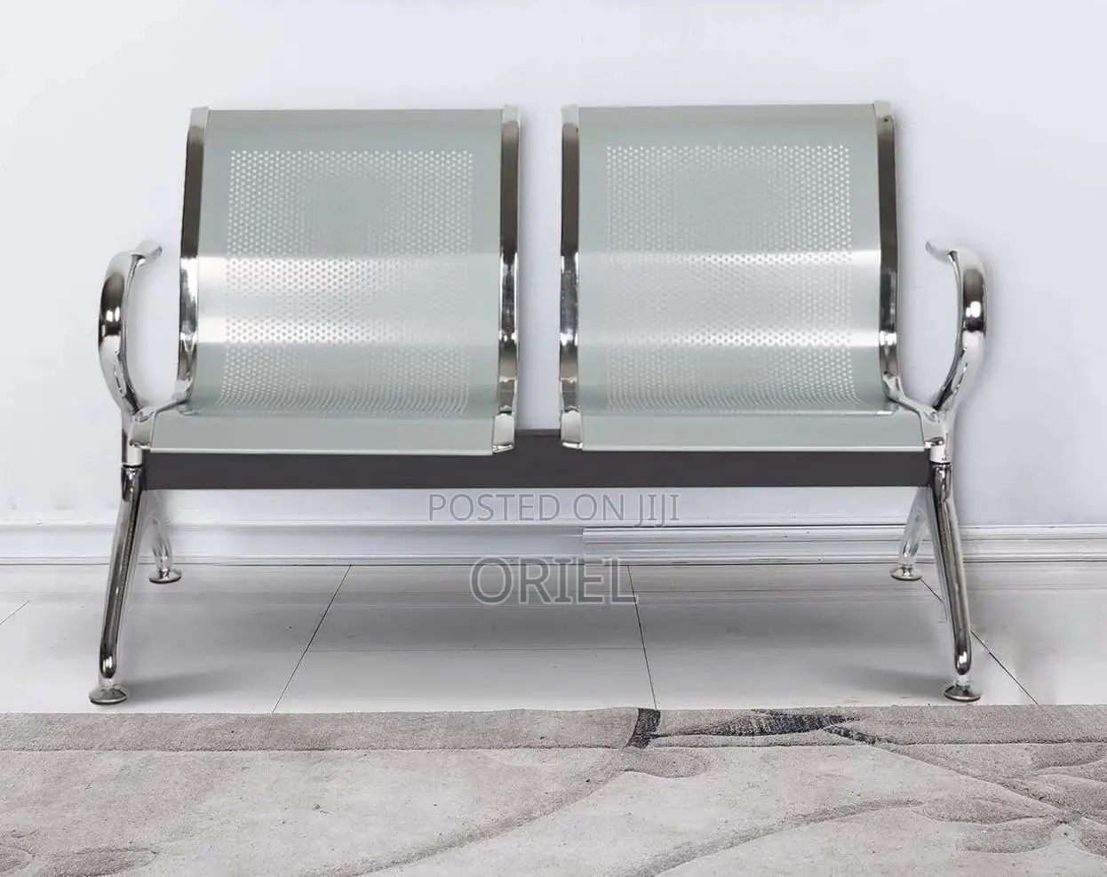 Office Bench : Stainless Steel Office 2-Seater Bench