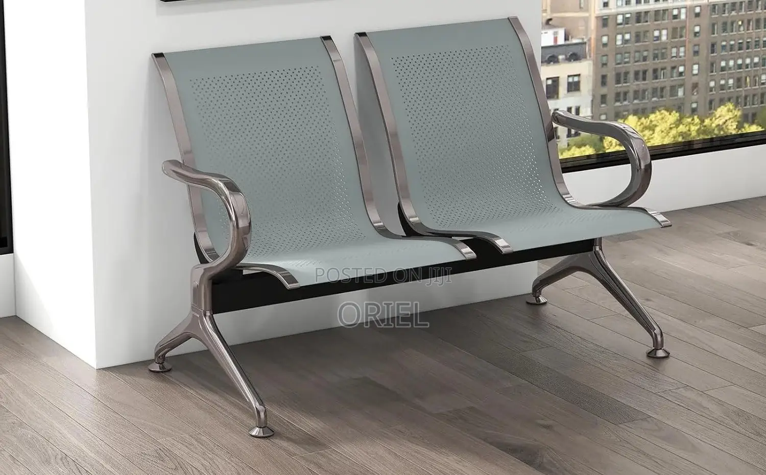 Office Bench : Stainless Steel Office 2-Seater Bench