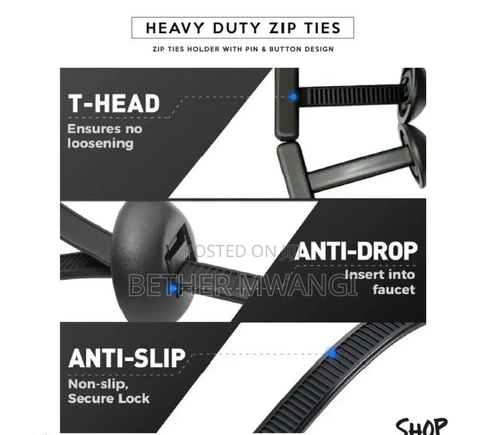 Heavy Duty Zip Ties (200pc Pack) in Kenya
