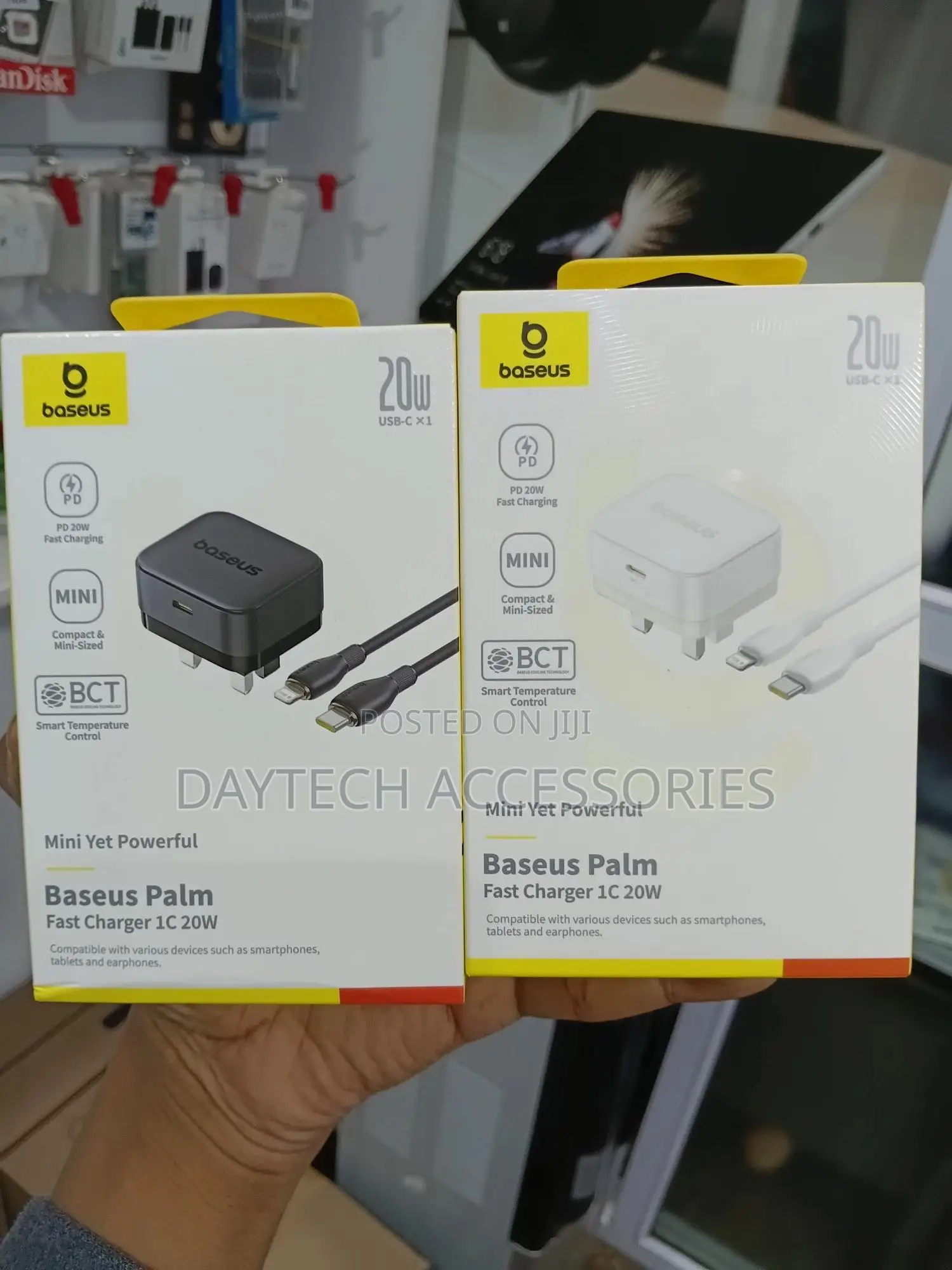Baseus Palm Fast Charger 1c 20w With C to iPhone Cable