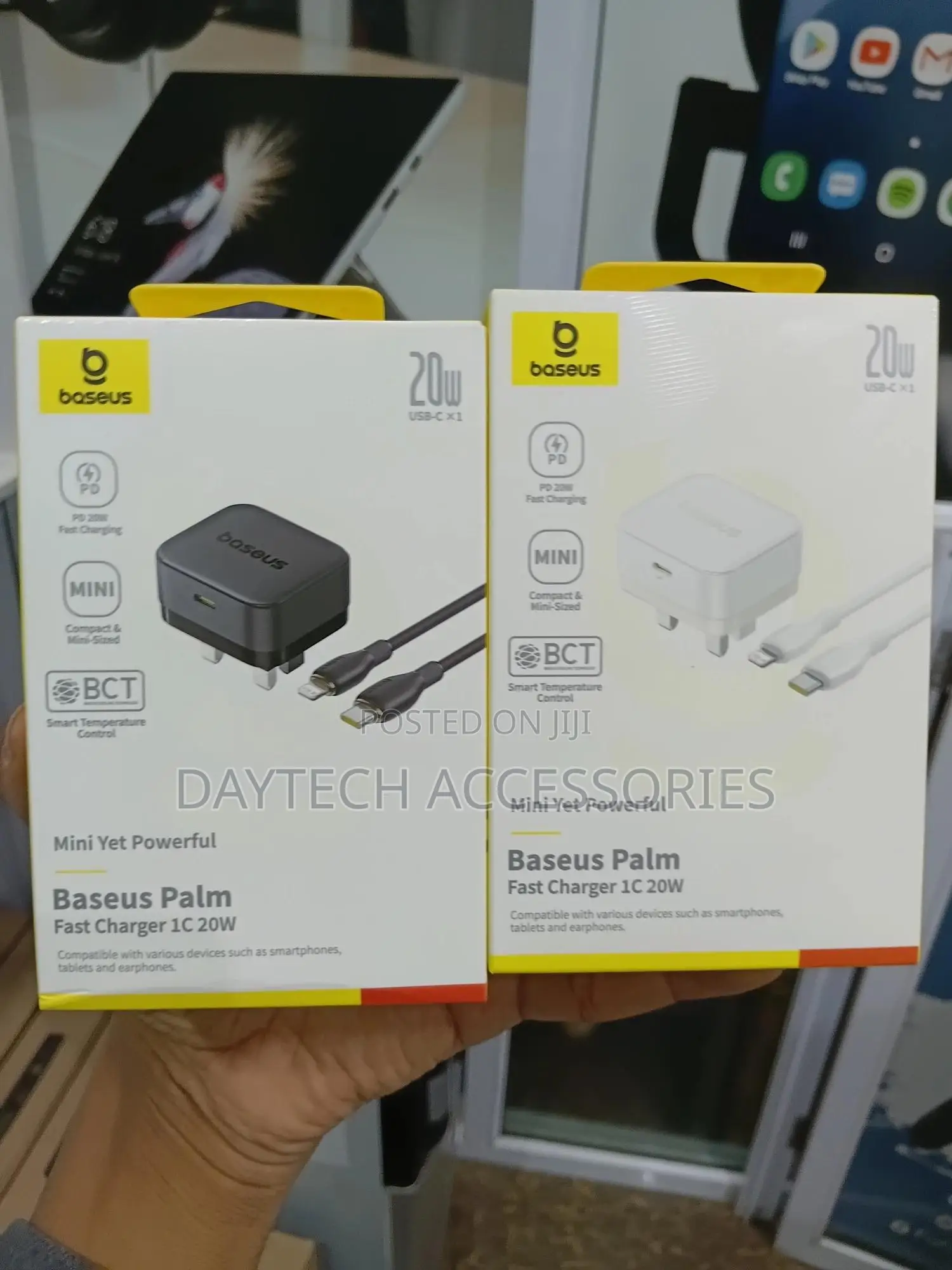 Baseus Palm Fast Charger 1c 20w With C to iPhone Cable