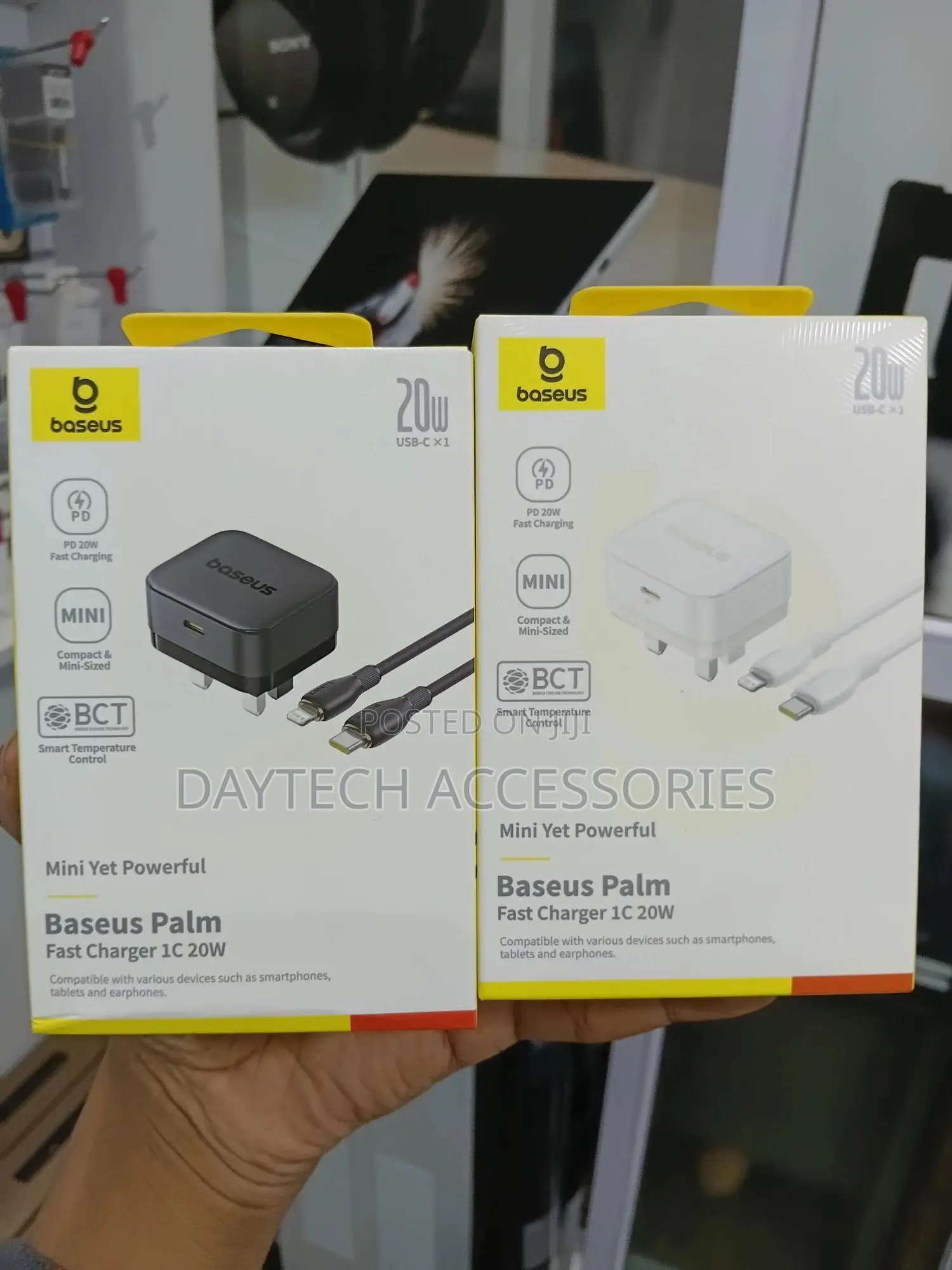 Baseus Palm 20w Pd Type-C Wall Charger With Type-C to Lightning 1m.