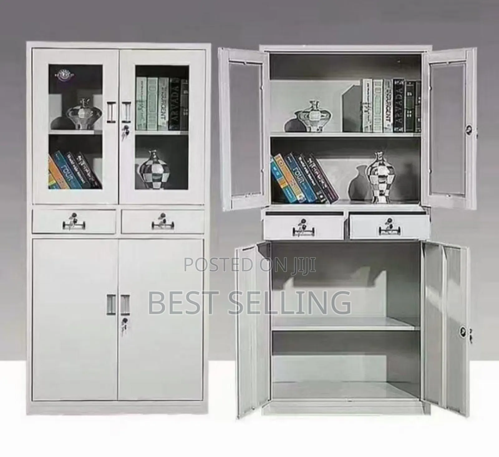 White Metallic Office Cabinet