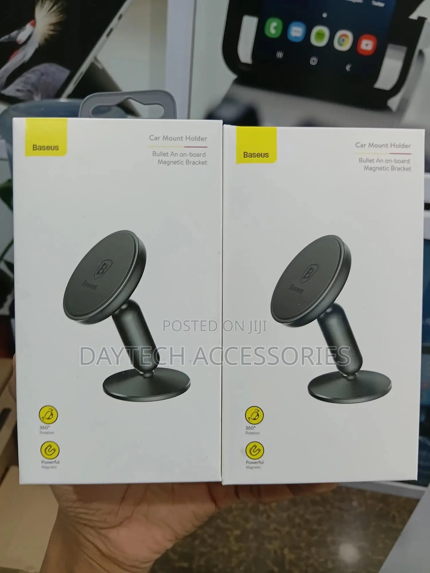 Baseus Bullet Magnetic Car Phone Mount Holder (Model: Suyzd-01).