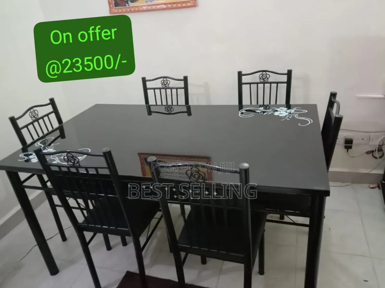 Metallic Stand 6 Seater Dining Table