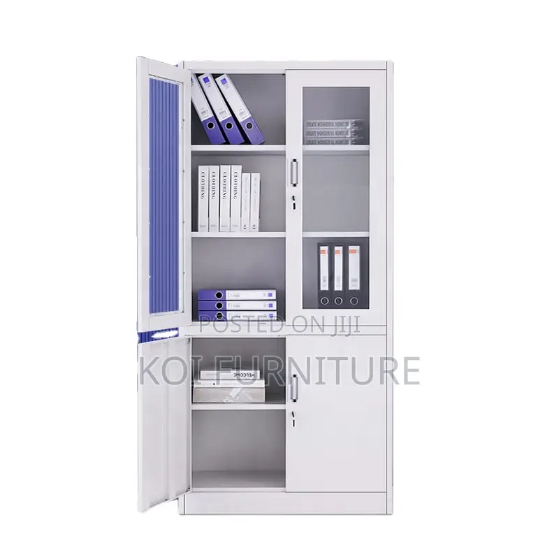 Office Cabinet : Modern 2-Door Glass Metal Filing Cabinet