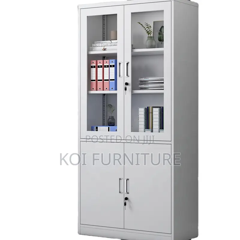 Office Cabinet : Modern 2-Door Glass Metal Filing Cabinet