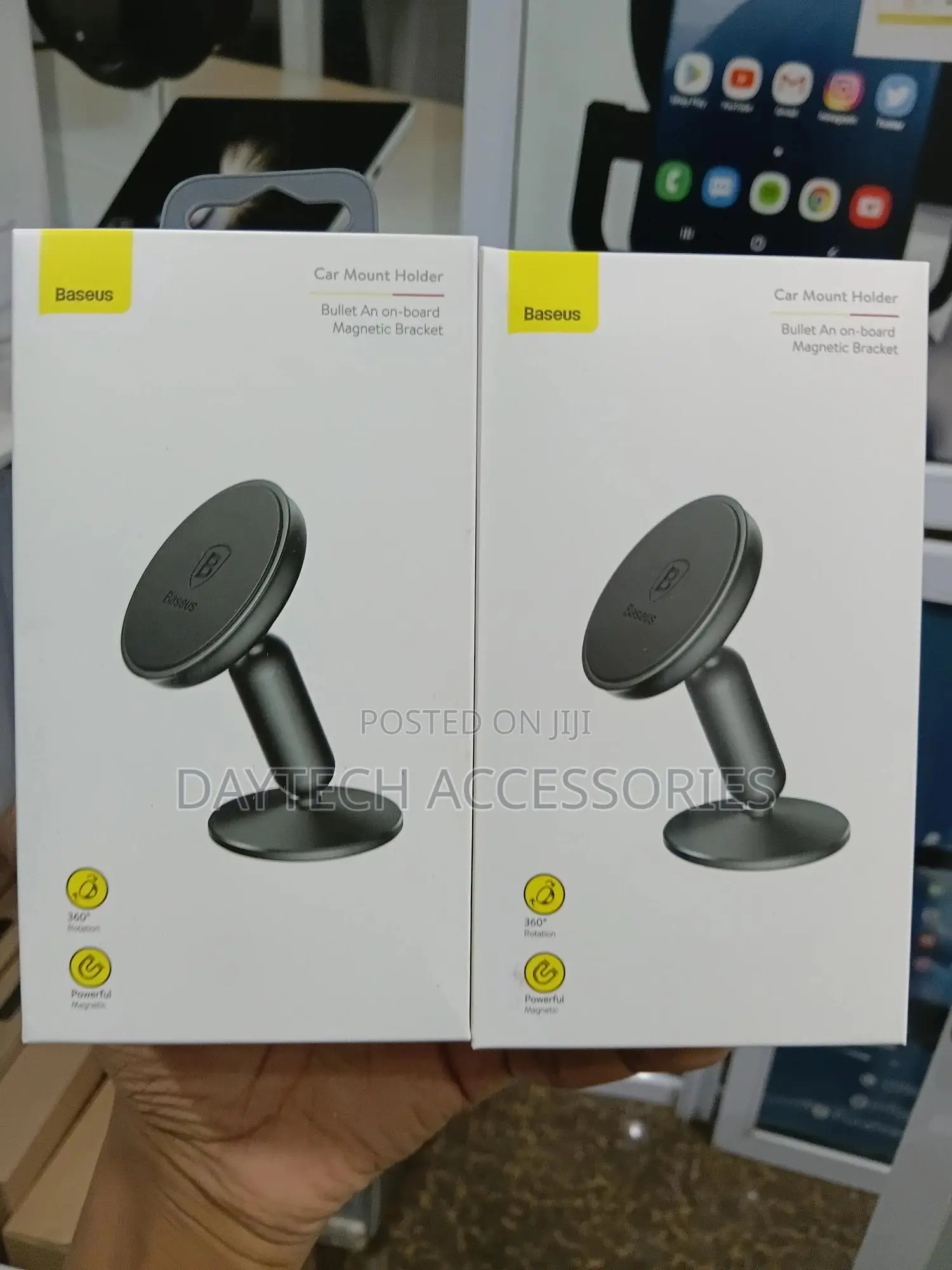 Baseus Magnetic Universal Car Phone Holder for iPhone (Bullet Black)