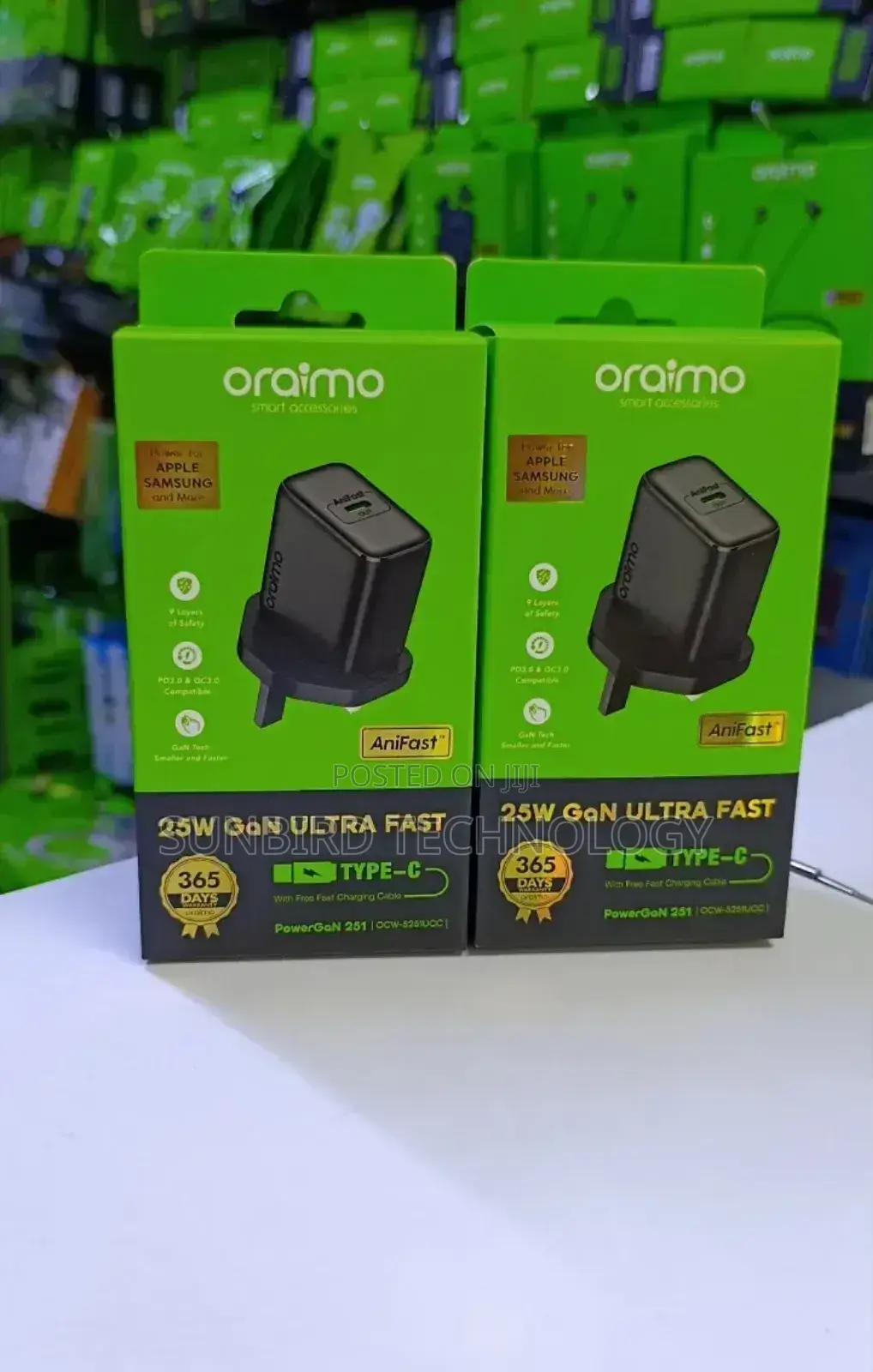 Oraimo 25w Gan Ultra Fast C to C Charger