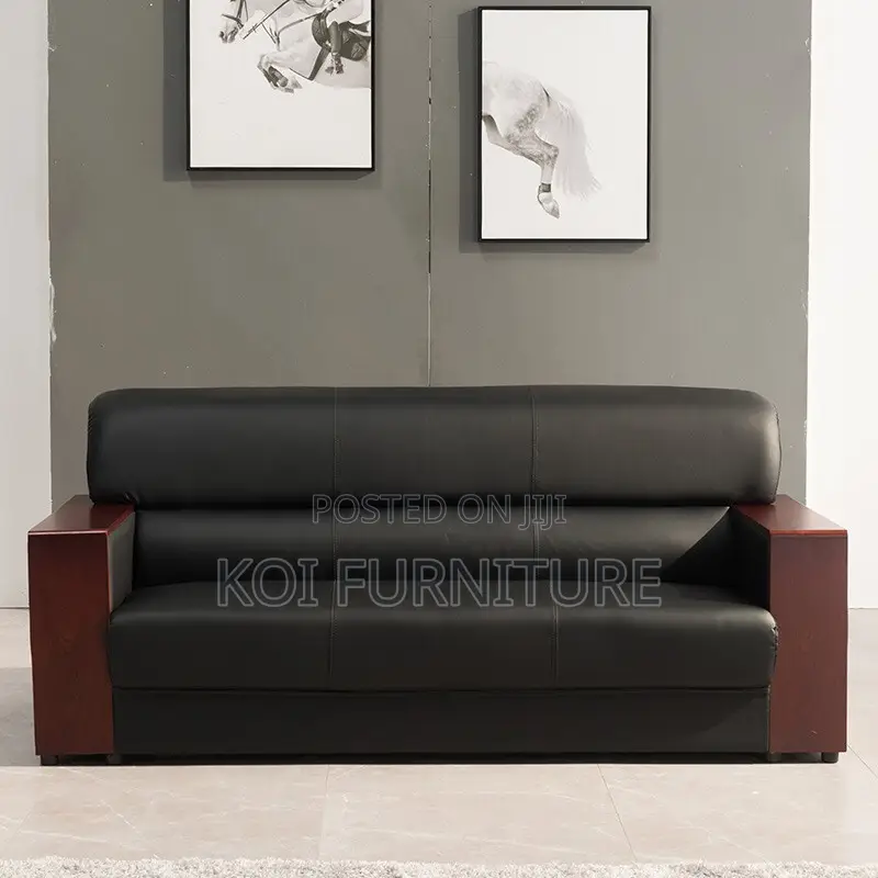 Office Sofa : 5-Seater Leather Executive Office Sofa Set