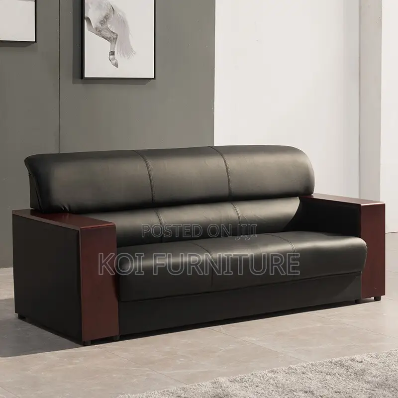 Office Sofa : 5-Seater Leather Executive Office Sofa Set