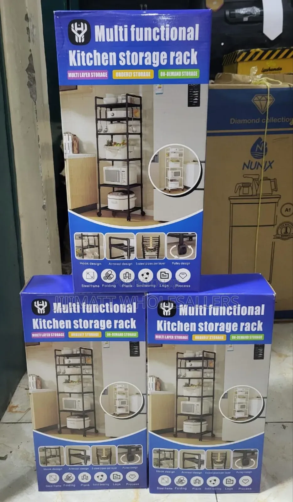 Multifunctional Kitchen Storage Floor Stand Rack