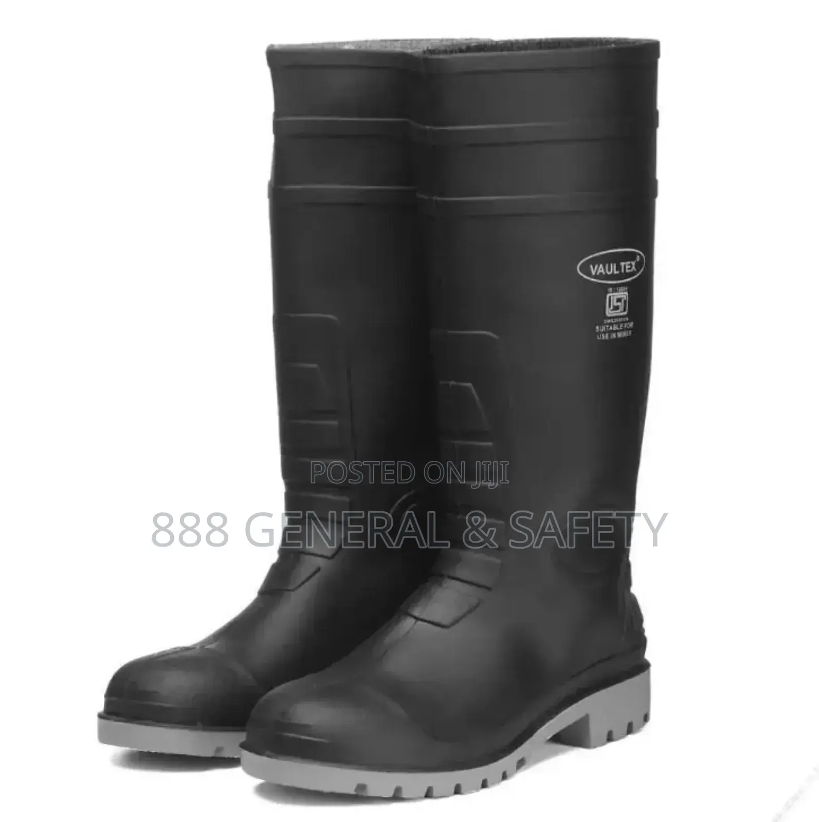 Vaultex Steel Toe Black Safety Gumboots.