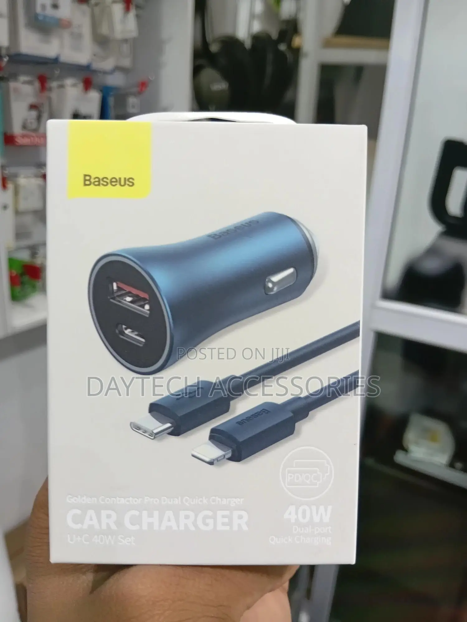 Baseus Golden Contactor Pro Charger Car Charger U+C 40w With Cable.