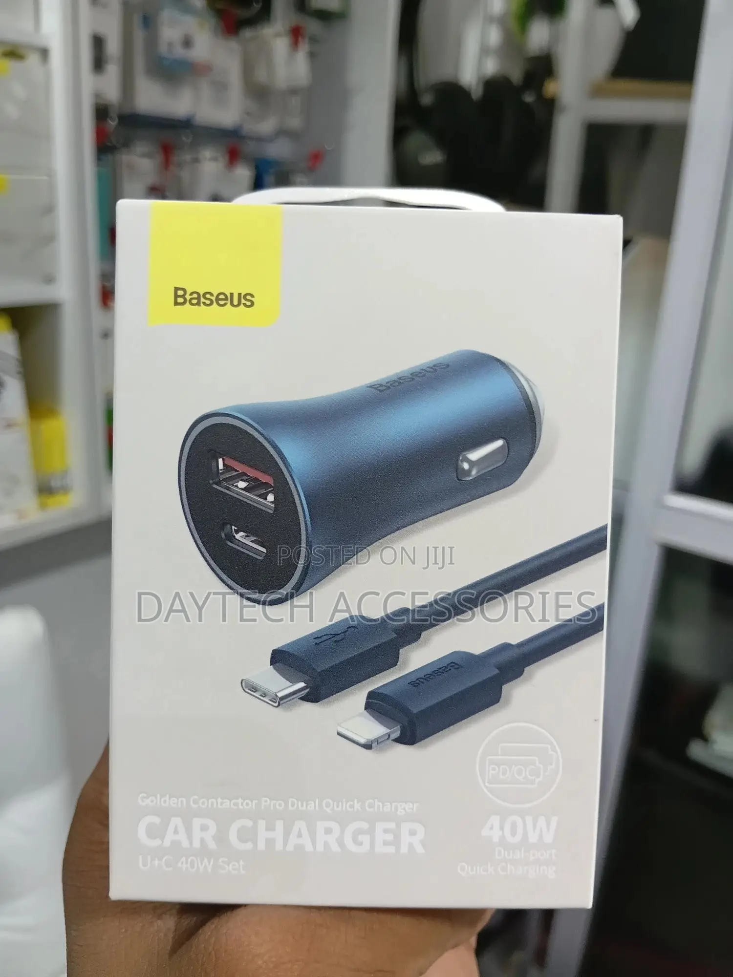 Baseus Golden Contactor Pro Charger Car Charger U+C 40w With Cable.
