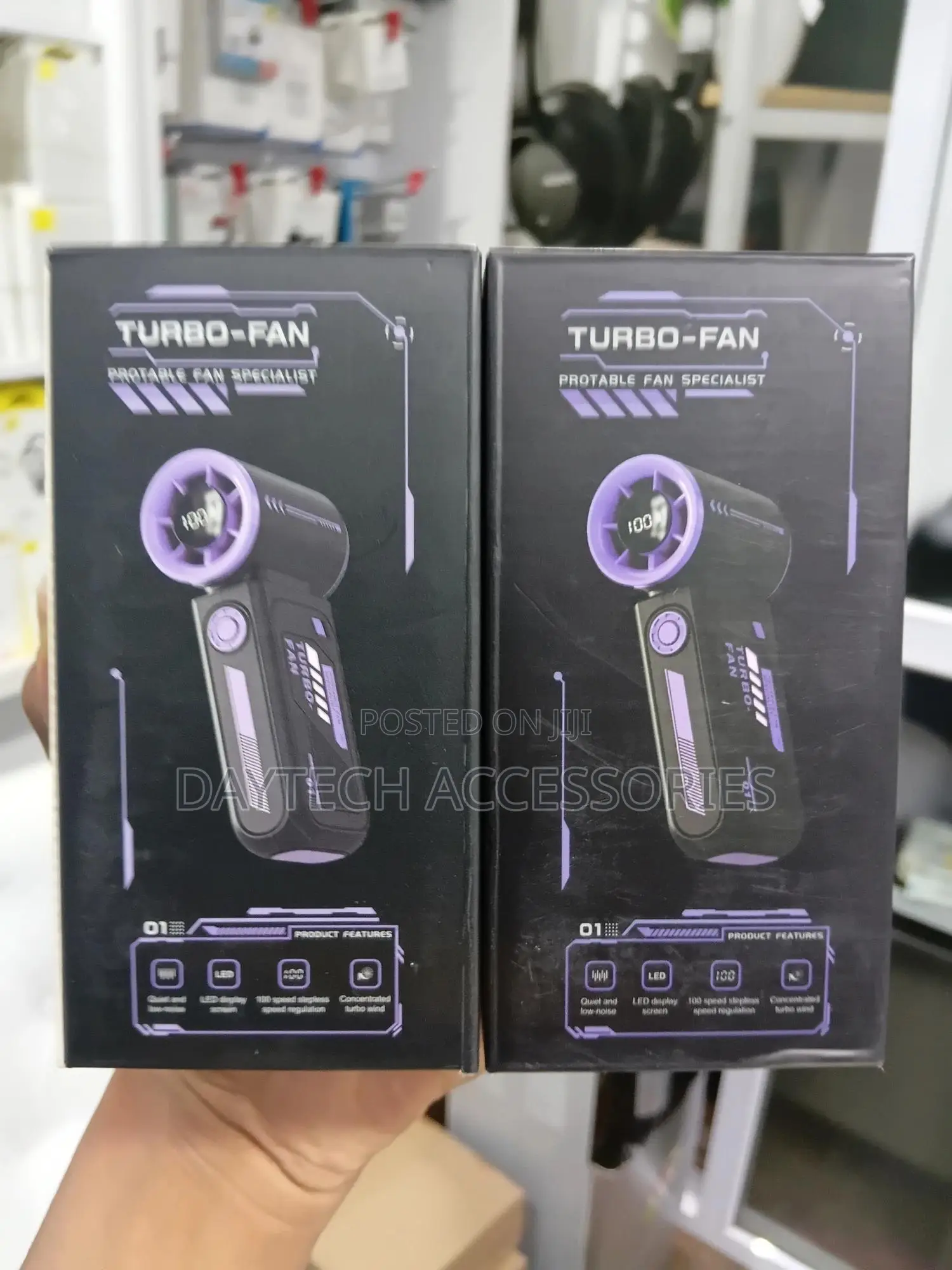 Portable Turbo Fan for Home, Office, and Outdoor Use.
