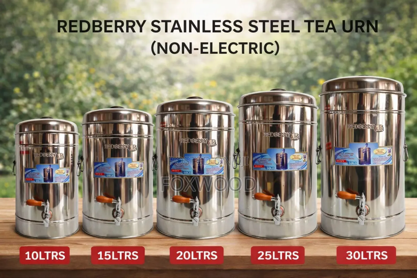 Redberry Stainless Steel Tea Urn 20litres