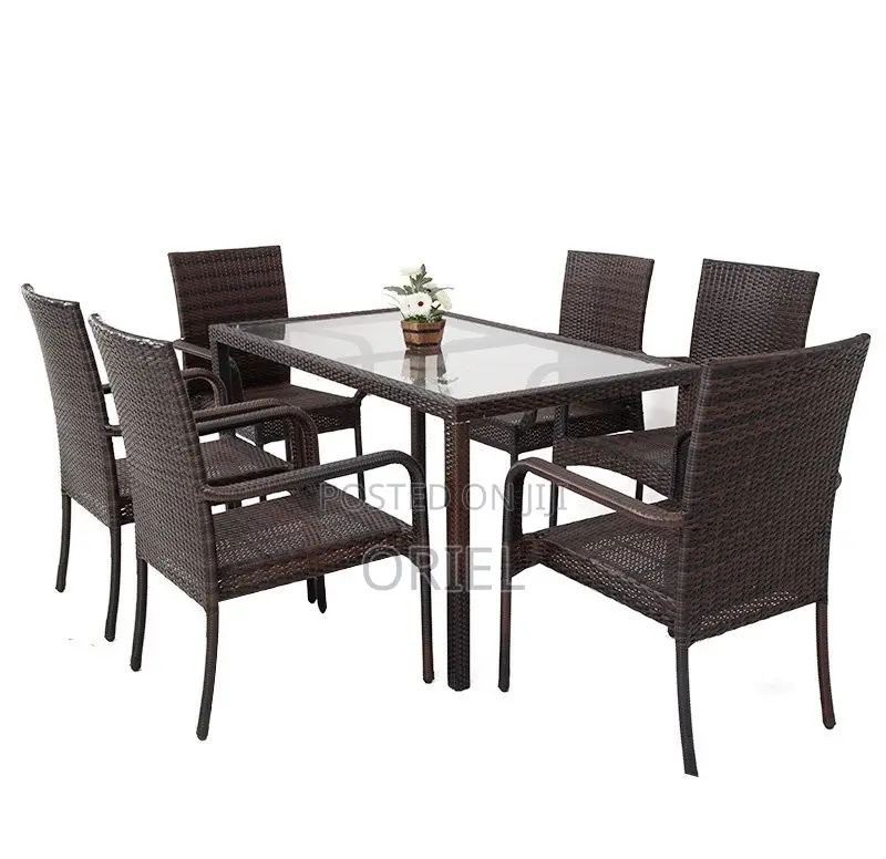 Dining Tables : Outdoor-Indoor Rattan Dining Table Set