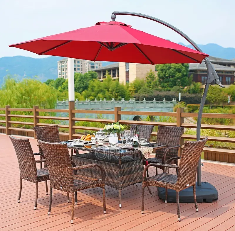 Dining Tables : Outdoor-Indoor Rattan Dining Table Set