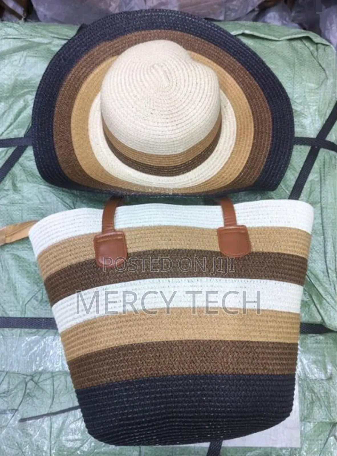 Seaside Straw Set Beach Tote and Hat