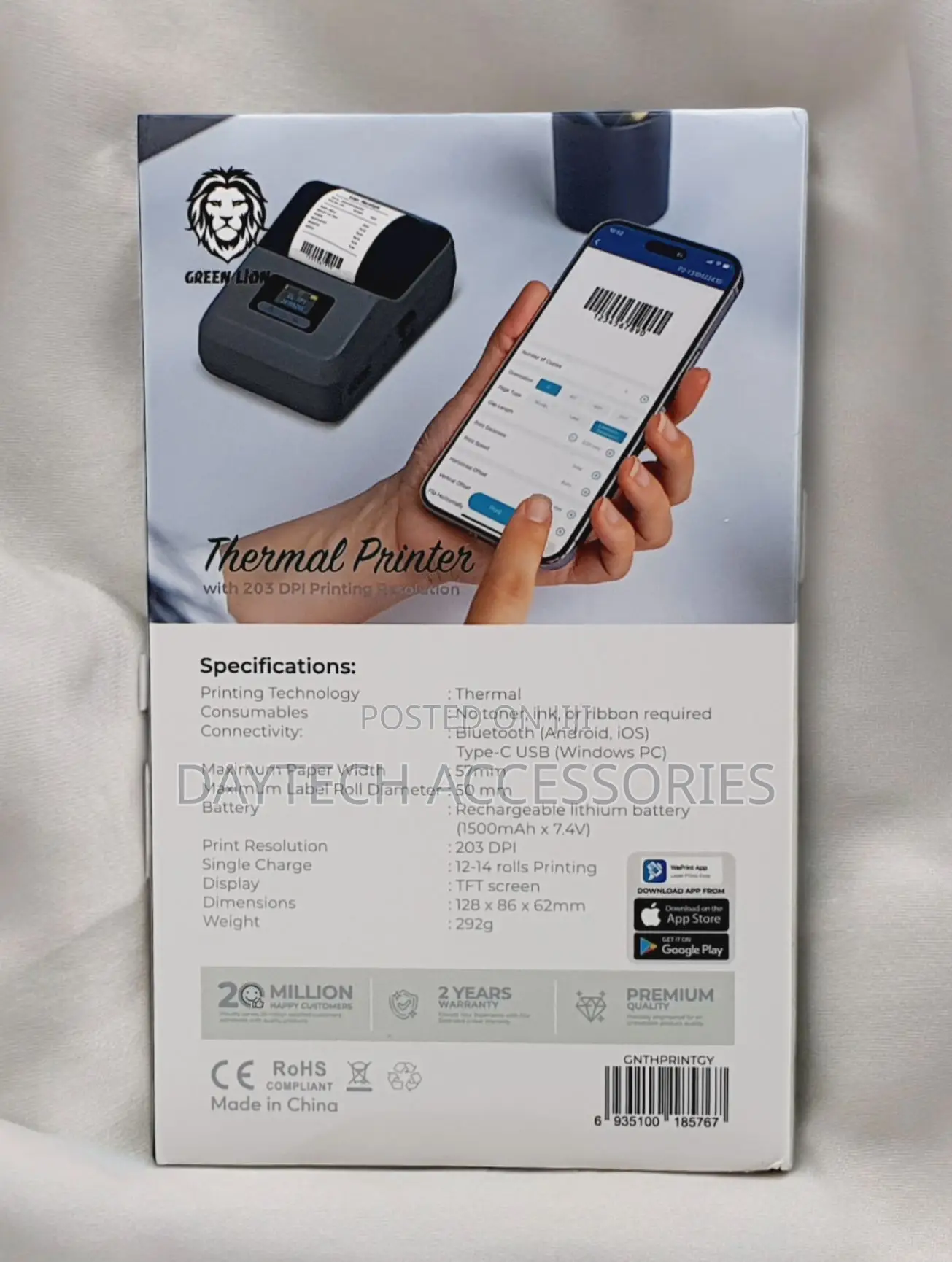Green Lion Thermal Printer With 203 Dpi Printing Resolution