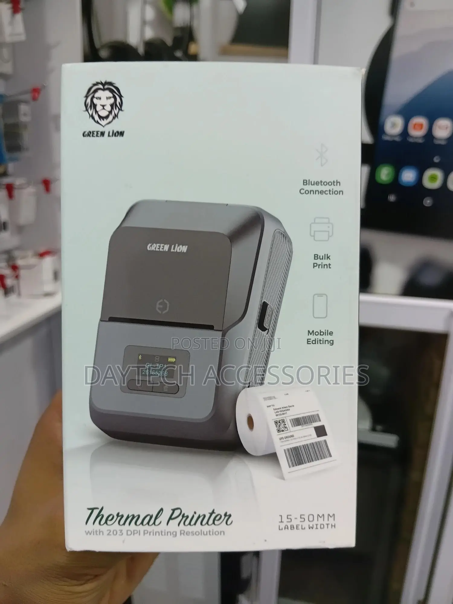 Green Lion Thermal Printer TFT Screen 1500mah Rechargeable Battery,