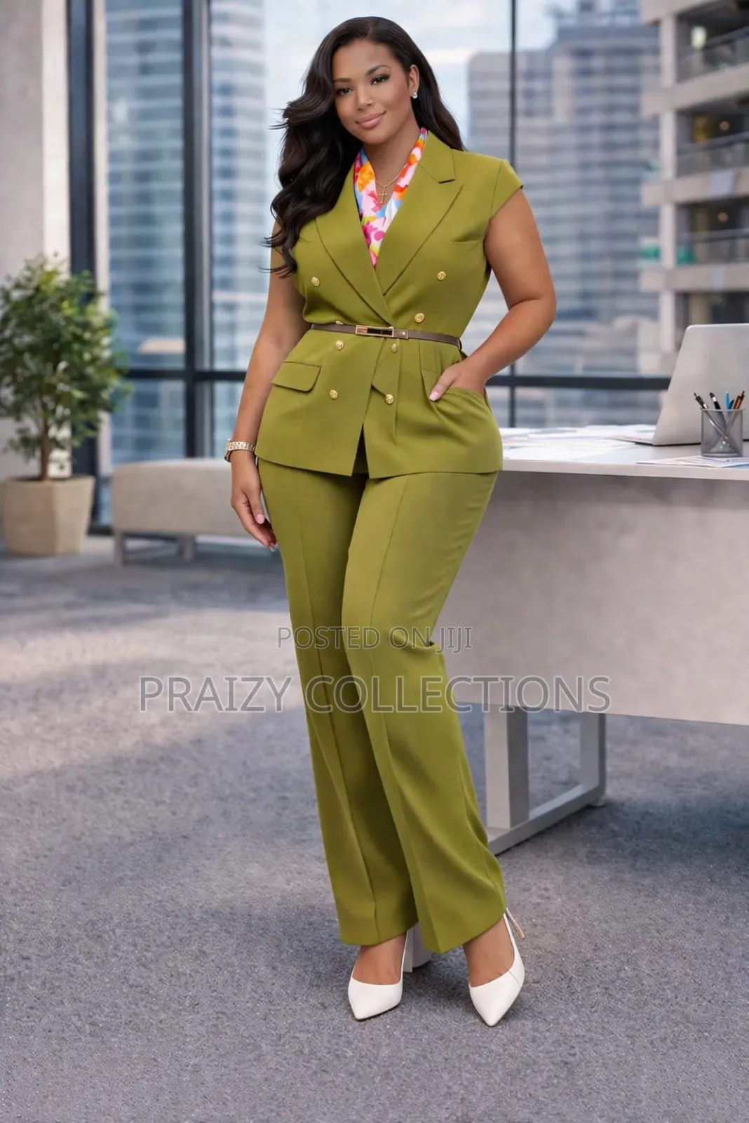 Classy High Quality 2-Pieces Ladies Trouser Suit Set