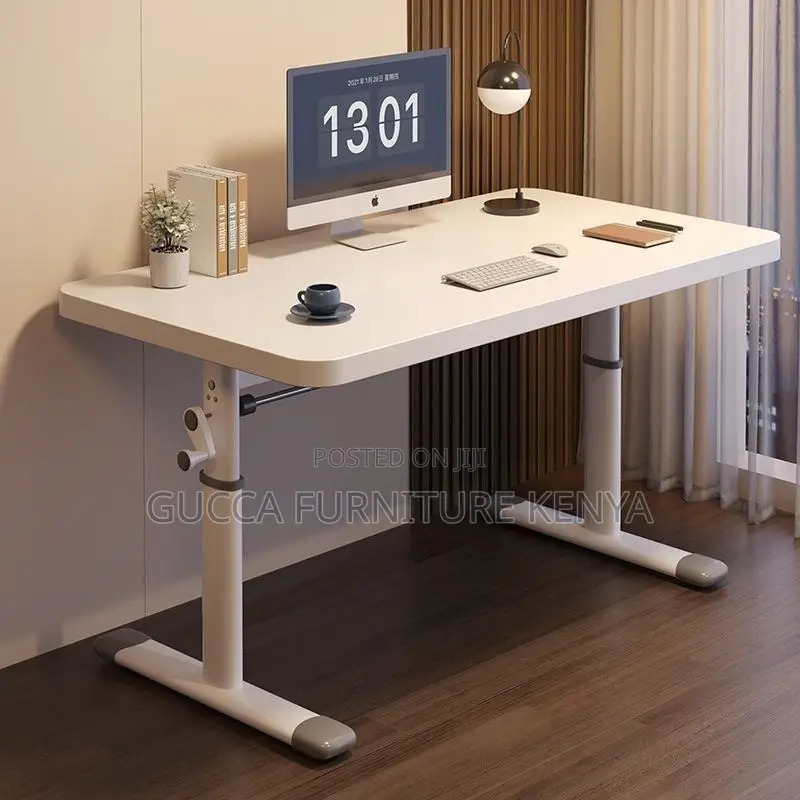 White Manual Adjustable Standing Gaming Desk